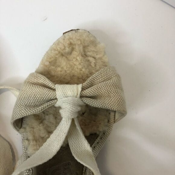 UGG wedge tie up Sherpa lined sandals size 6 - Picture 11 of 12